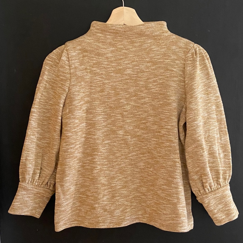 Madewell Mustard Balloon Sleeve Mock Sweater